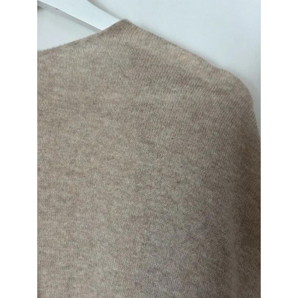 Garnet Hill Cashmere Wrap Shawl OS Womens Long Oat Heather Fringe Soft